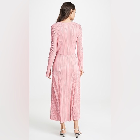 ROTATE Birger Christensen Number 7 Pleated Dress in Bridal Rose - Picture 6 of 14